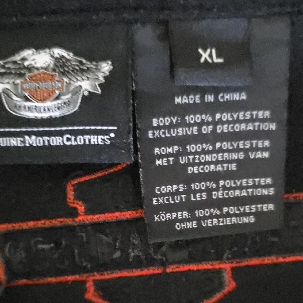 Mens Harley-Davidson Black Jacket with Orange Piping - Picture 3 of 7